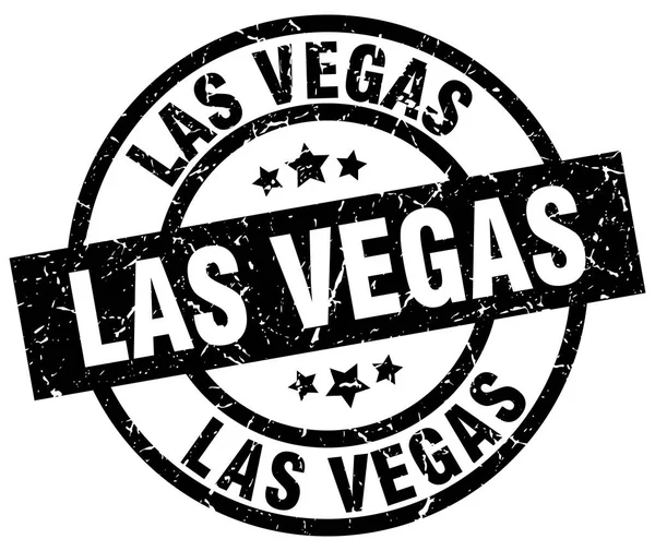 Las vegas schwarzer Round Grunge Stempel — Stockvektor