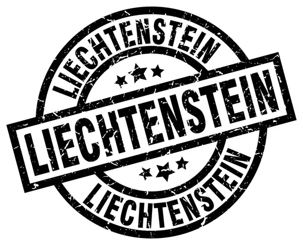 Liechtenstein schwarze runde Grunge-Briefmarke — Stockvektor