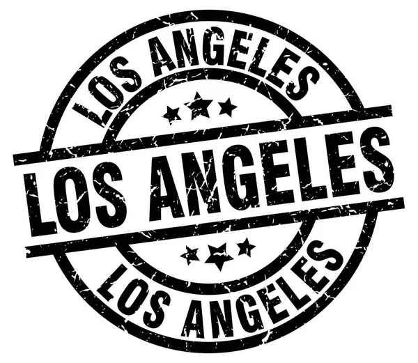 Timbre grunge rond Los Angeles noir — Image vectorielle