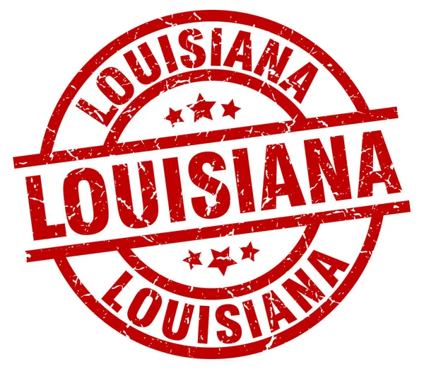 Красная круглая гранжевая марка Луизианы — стоковый вектор