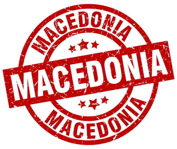 Macedonia sello grunge redondo rojo — Vector de stock