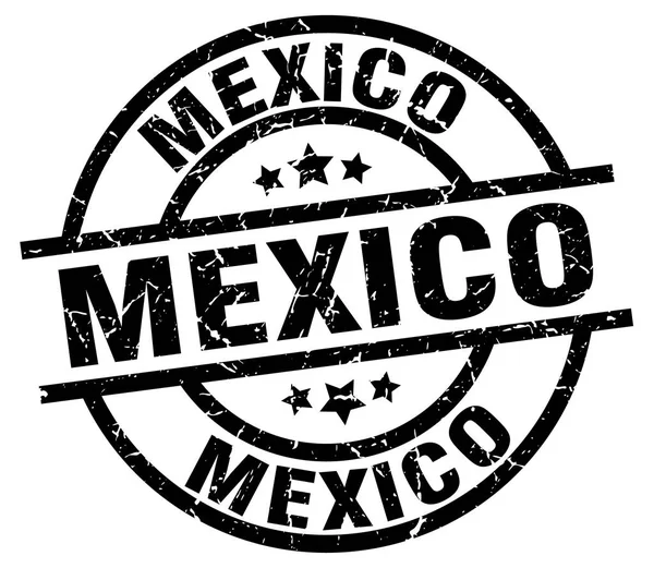 Mexikanische schwarze runde Grunge-Marke — Stockvektor
