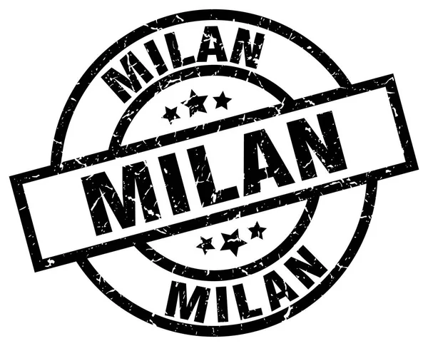 Мілан чорний круглі гранж штамп — стоковий вектор