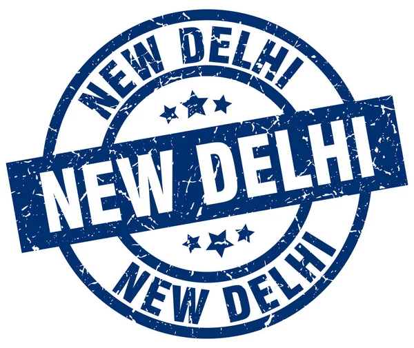 New Delhi modré kulaté razítko grunge — Stockový vektor