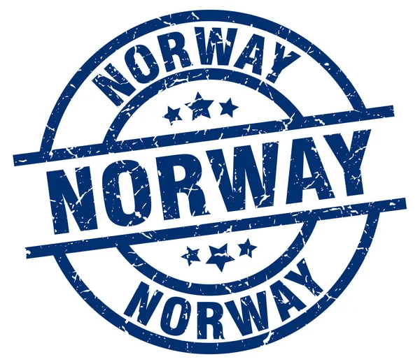 Norveç mavi yuvarlak grunge damgası — Stok Vektör