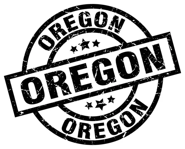 Oregon timbre grunge rond noir — Image vectorielle