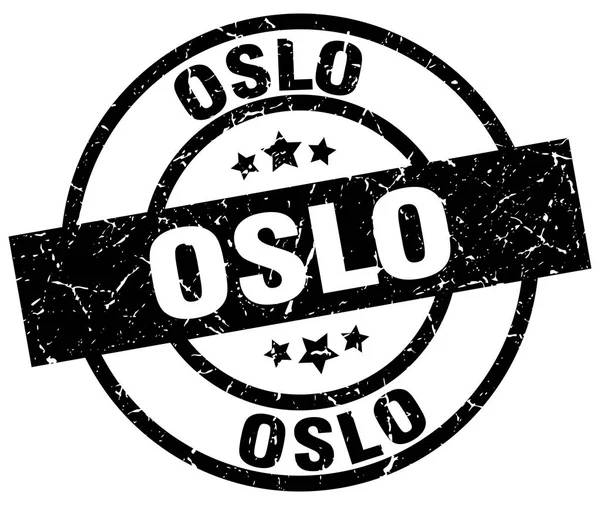 Oslo černé kulaté razítko grunge — Stockový vektor