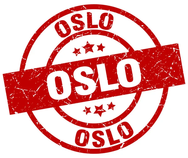 Oslo rode ronde grunge stempel — Stockvector