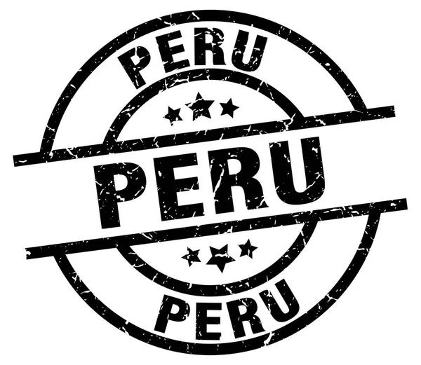 Peru černé kulaté razítko grunge — Stockový vektor