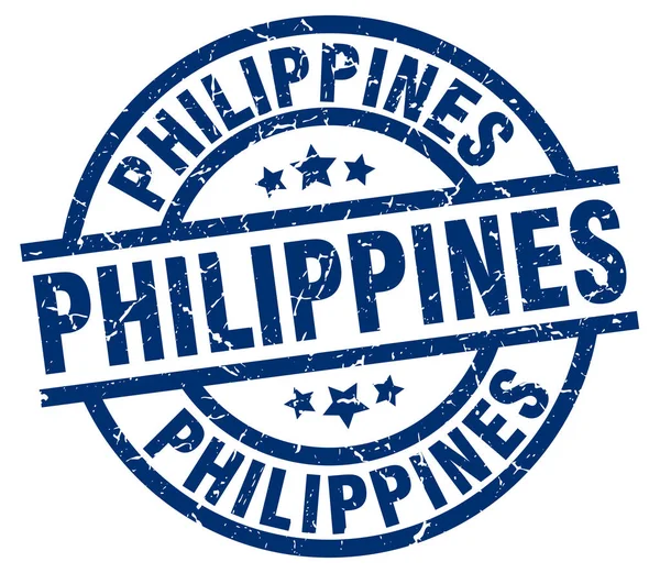 フィリピン青い丸いグランジ スタンプ — ストックベクタ