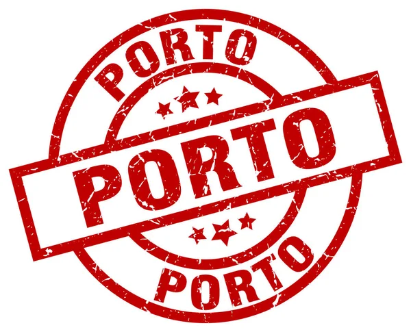 Porto piros kör a grunge-bélyeg — Stock Vector