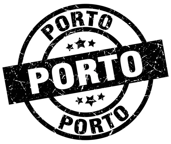 Porto preto redondo grunge selo —  Vetores de Stock