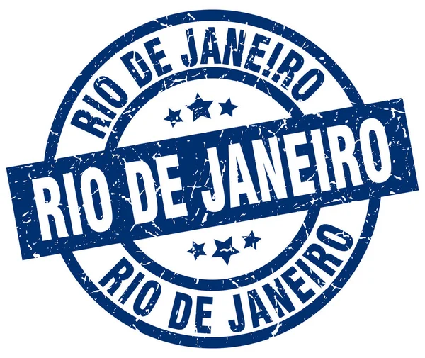 Rio de Janeiro blaue runde Grunge-Briefmarke — Stockvektor