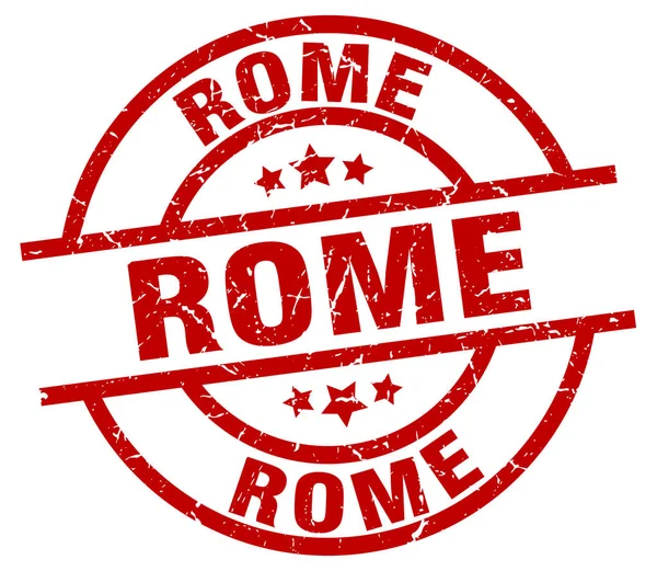 Rome red round grunge stamp — Stock Vector