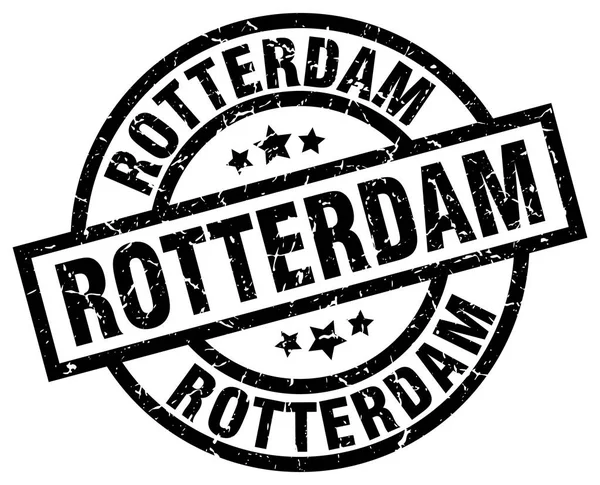 Роттердамская чёрная круглая марка — стоковый вектор