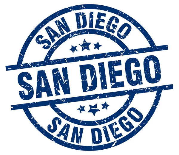 Timbre grunge rond bleu San Diego — Image vectorielle
