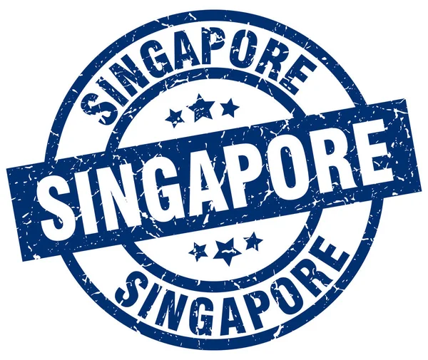 Sello grunge redondo azul Singapur — Vector de stock