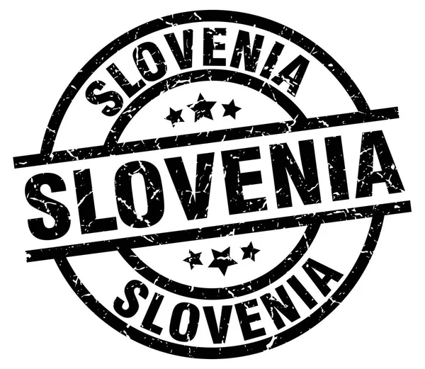 Slovenië zwart ronde grunge stempel — Stockvector