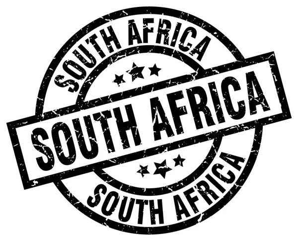 Südafrikanische schwarze runde Grunge-Briefmarke — Stockvektor
