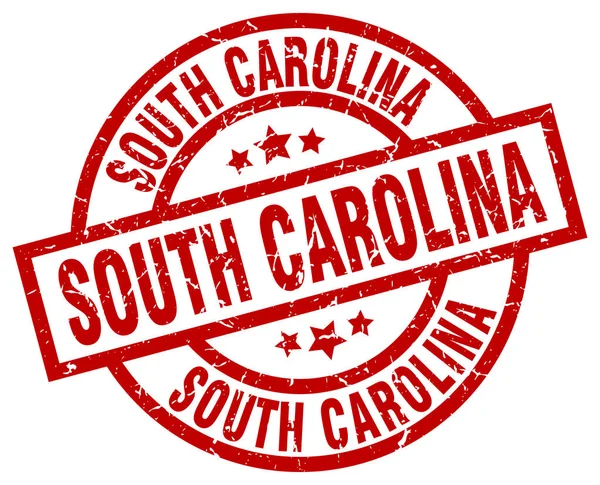 South Carolina rote runde Grunge-Briefmarke — Stockvektor