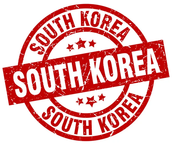 Coreia do Sul vermelho redondo grunge selo — Vetor de Stock