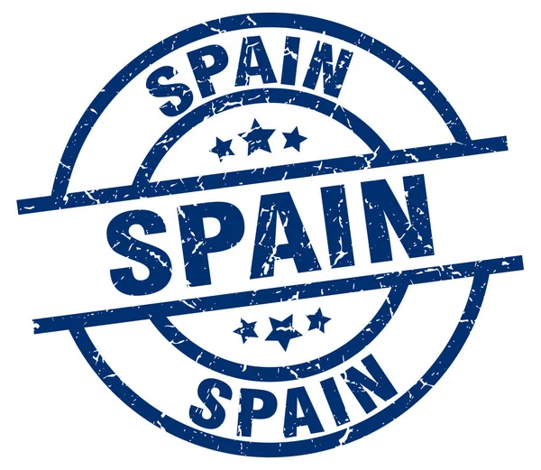 Espanha azul redondo selo grunge — Vetor de Stock