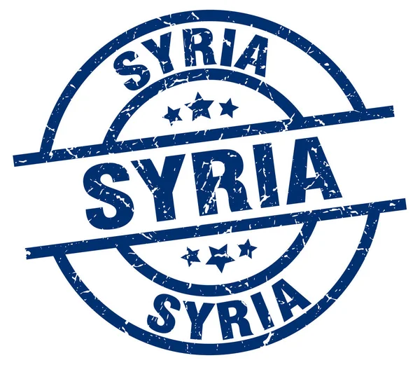 Syrien-blaue Runde Grunge-Stempel — Stockvektor