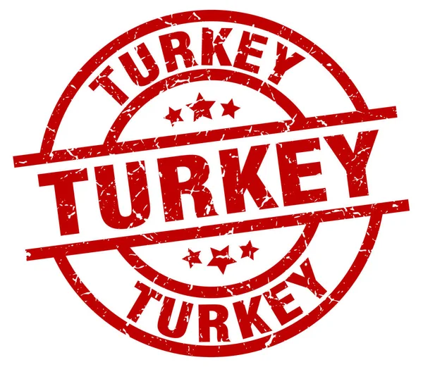 Törökország red kerek grunge-bélyeg — Stock Vector