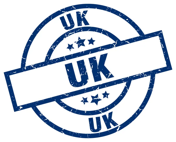 Reino Unido sello grunge redondo azul — Vector de stock