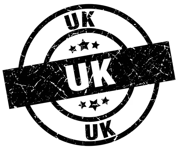 Reino Unido sello grunge redondo negro — Vector de stock