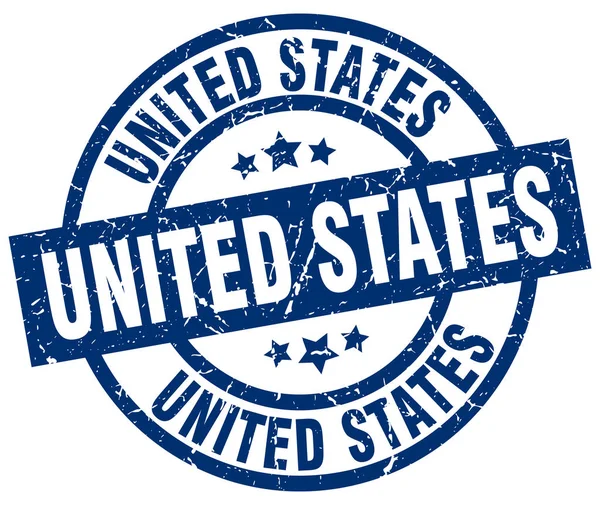 Estados Unidos azul redondo grunge selo — Vetor de Stock