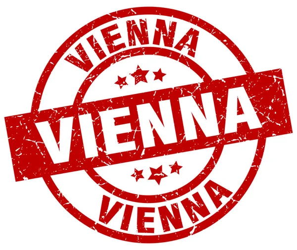 Vienna czerwony okrągły stempel streszczenie — Wektor stockowy