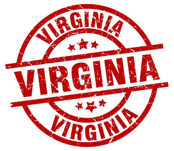 Virginia kırmızı yuvarlak grunge damgası — Stok Vektör