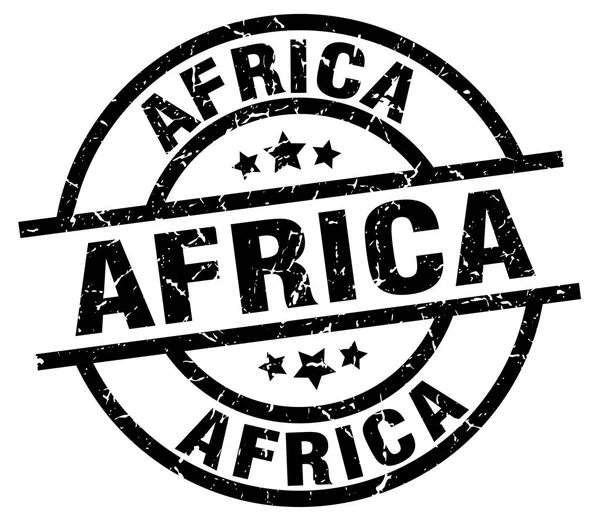 Africa nero rotondo grunge timbro — Vettoriale Stock