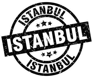 Istanbul siyah yuvarlak grunge damgası