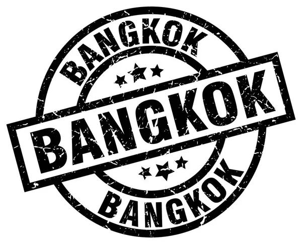 Bangkok schwarzer runder Grunge Stempel — Stockvektor