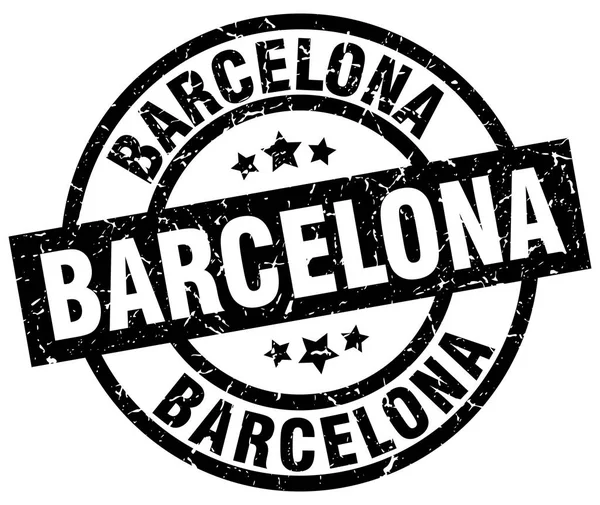 Barcelona siyah yuvarlak grunge damgası — Stok Vektör