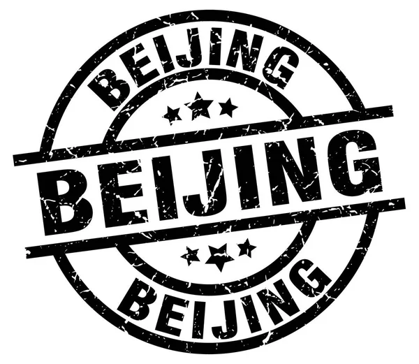 Beijing siyah yuvarlak grunge damgası — Stok Vektör