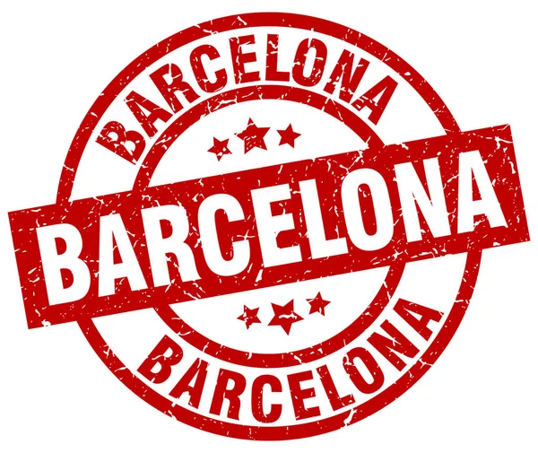 Βαρκελώνη κόκκινο στρογγυλή σφραγίδα grunge — Διανυσματικό Αρχείο