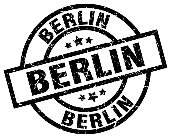 Berlin Svart Rund grunge stämpel — Stock vektor