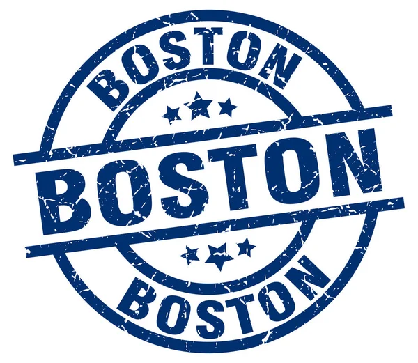 Boston modré kulaté grunge razítko — Stockový vektor