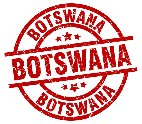 Botswana červené kulaté razítko grunge — Stockový vektor
