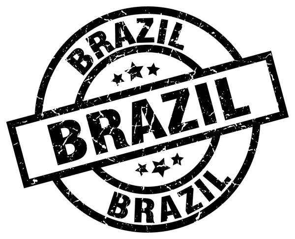 Brasil preto redondo grunge selo —  Vetores de Stock
