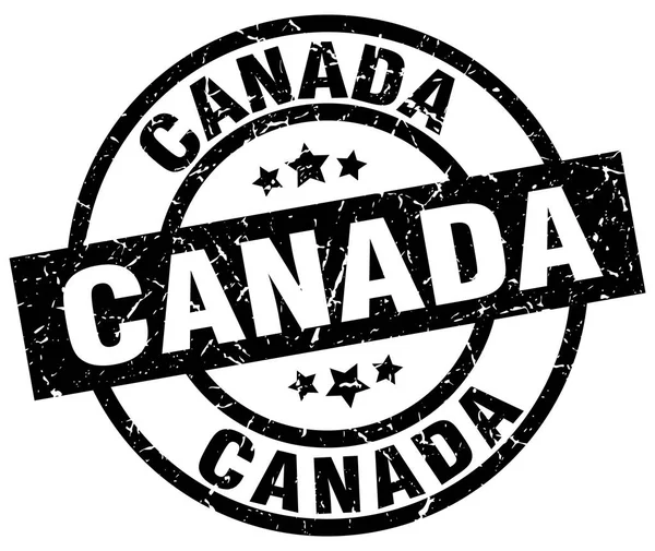 Kanada schwarzer Round Grunge Stempel — Stockvektor