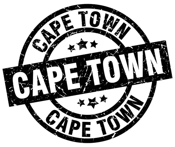 Cape Town siyah yuvarlak grunge damgası — Stok Vektör