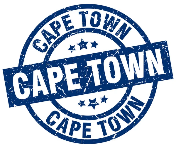 Carimbo grunge redondo azul da Cidade do Cabo — Vetor de Stock