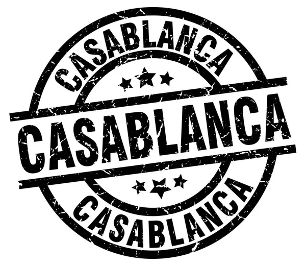 Casablanca fekete kör a grunge-bélyeg — Stock Vector