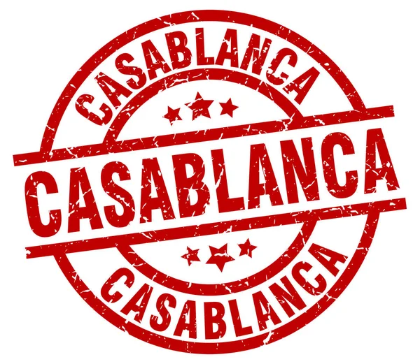Casablanca rode ronde grunge stempel — Stockvector