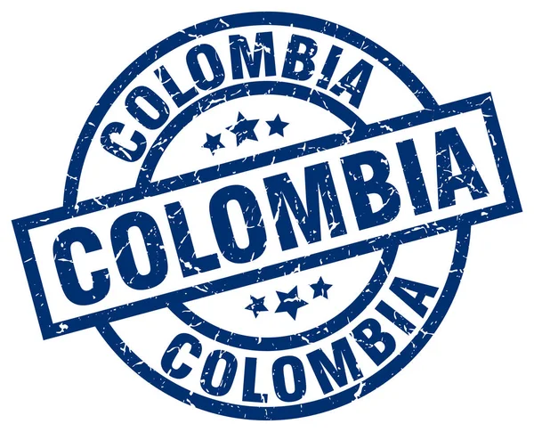 Carimbo grunge redondo azul Colômbia —  Vetores de Stock