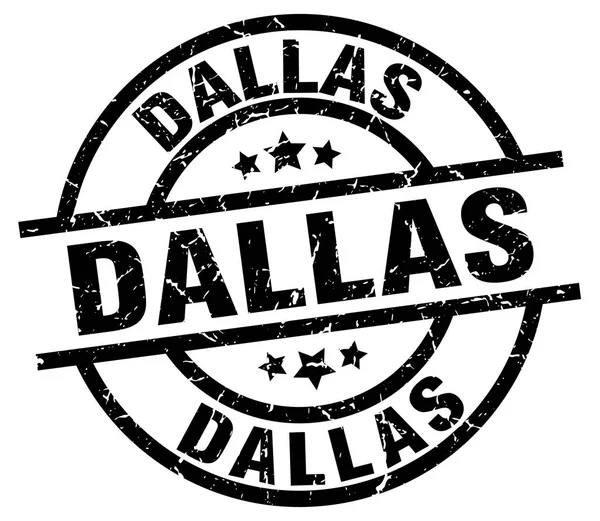 Sello grunge redondo Dallas negro — Archivo Imágenes Vectoriales